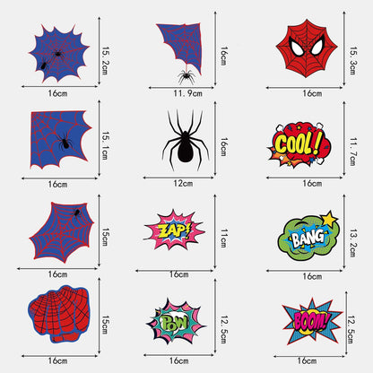 Spider Birthday Decorations Heros Party Decor, Assembled and Ready to Use, Spider Web Theme Party Hanging Swrils 24pcs Party Streamers Kids Birthday Party Decor Supplies