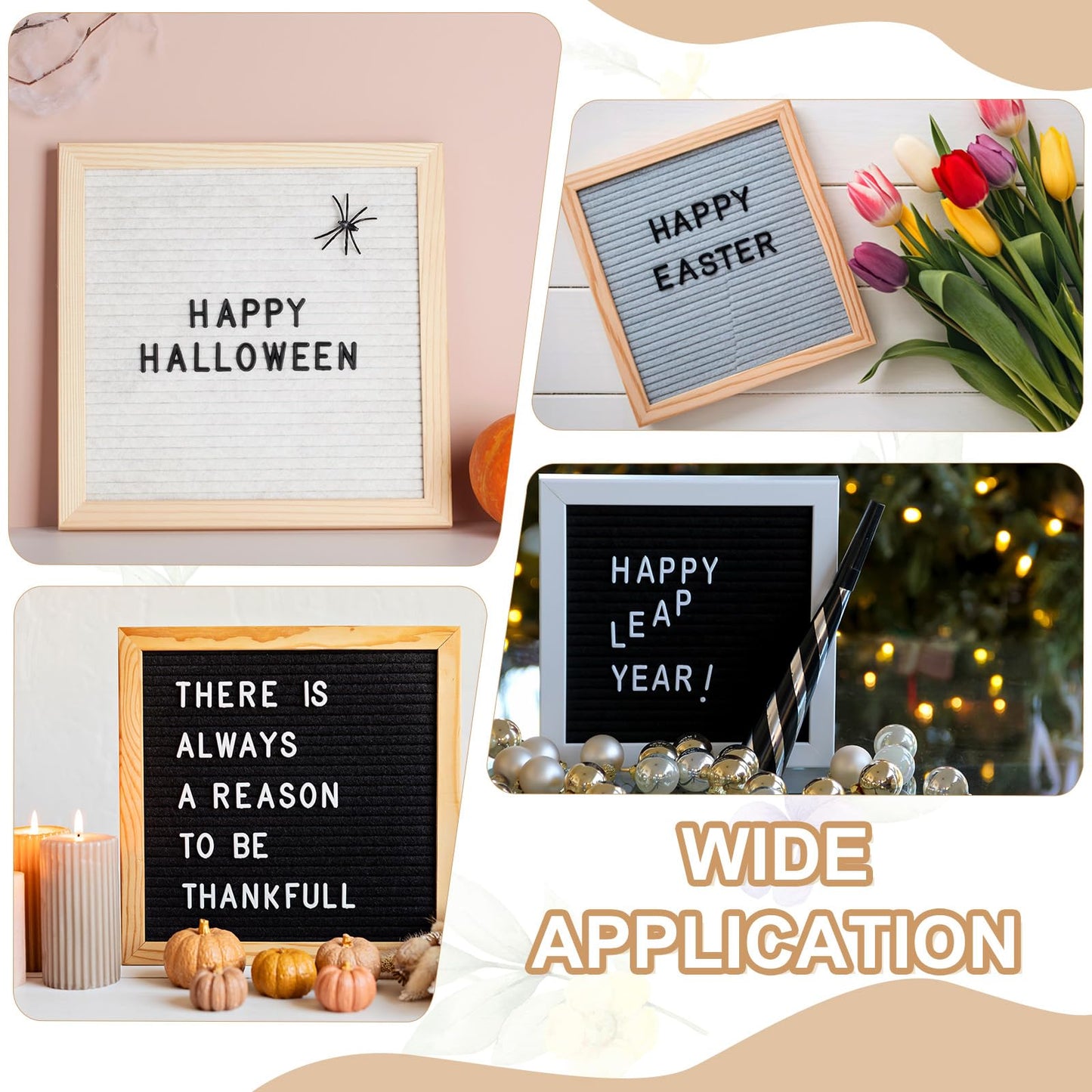 PATIKIL 588 Piece Plastic Letters Set for Felt Letter Board, White Alphabet Message Board Accessories Including Letter Numbers with Restraint Strap for Cafe, Wedding, Birthday