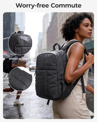 BAGSMART Backpack for Women, Travel Backpack with Large Side Pocket, 15.6 Inch Work College Backpack Purse, Waterproof Business Teacher Laptop Bag, Camel