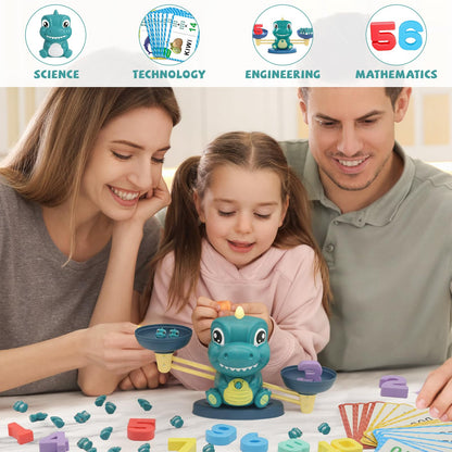 Snugzy Dinosaur Balance Counting Toys, Number Counting Scale Games for Kids Cool Math Learning Games for Boys and Girls Preschool Kindergarten Learning STEM Montessori Educational Toys for 3+