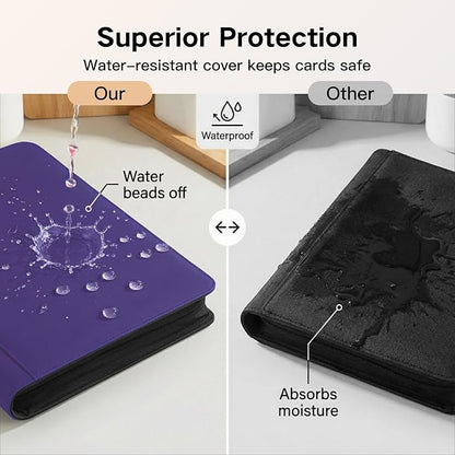 1280+ Cards 20 Pocket Card Binder Collector Card Album Trading Card Binder Ringless Trading Card Album Side Loading Compatible with TCG, Game & Sports Cards (Purple)