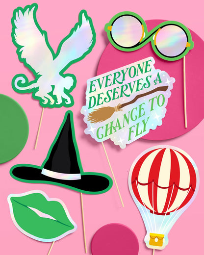 xo, Fetti Pink + Green Witch Photo Props - 24 Count | Bachelorette Backdrop, Kids Birthday Party Photo Booth, Movie Night Background Decorations