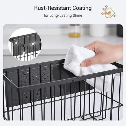 2-Pack Magnetic Laundry Basket, Dryer Ball Holder Lint Bin for Laundry Room | Magnetic Metal Laundry Storage