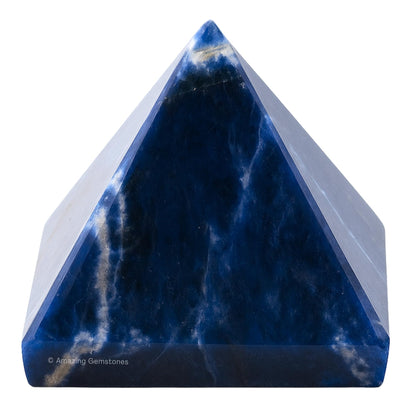 Amazing Gemstone Sodalite Pyramid Crystal Healing Stones - 1" Great Pyramid Figurine of Natural Stone Pyramid for Meditation, Reiki, Chakra Balancing and Crystal Pyramids Grid
