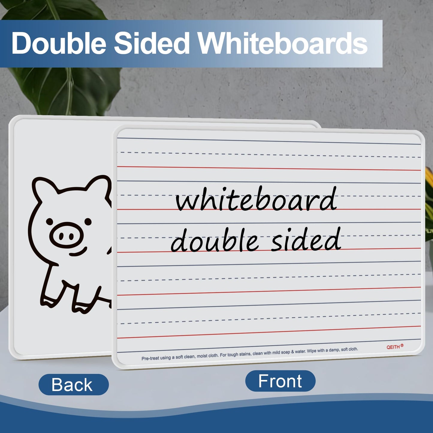 Dry Erase Boards, 6 Pack 9”x12” Magnetic Double Sided Portable Personal Small Whiteboards with Lines, Include 6 Markers, 6 Erasers, 6 X 52 Foam Letters for Kids, Students, Teachers Classroom School