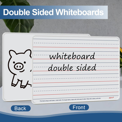 Dry Erase Boards, 6 Pack 9”x12” Magnetic Double Sided Portable Personal Small Whiteboards with Lines, Include 6 Markers, 6 Erasers, 6 X 52 Foam Letters for Kids, Students, Teachers Classroom School