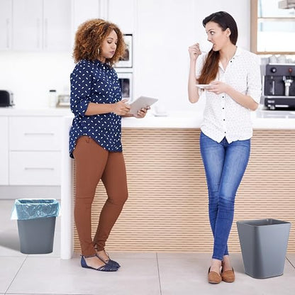 Amyhill 20 Pcs Small Trash Can 2 Gallon Plastic Garbage Can Small Waste Basket for Bathroom Office Kitchen Living Room Bedroom Home Under Desk (Grey)