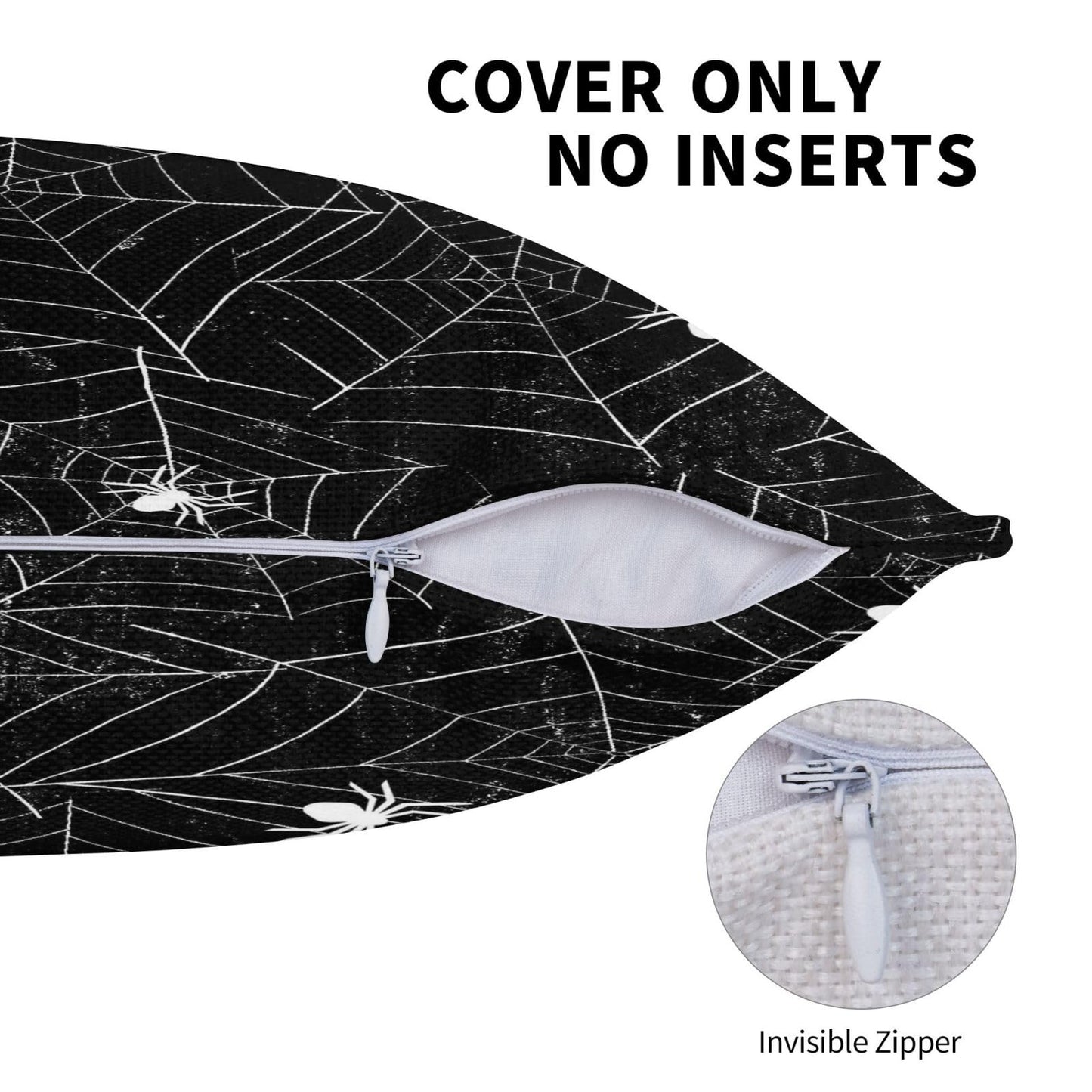 VIREOTHIA Halloween Spiderwebs Lumbar Pillow Covers 12x20 Set of 2 Black and White Decorative Throw Pillow Cover Spider Webs Rectangle Pillowcases Cushion Covers for Couch Bed Sofa Decor