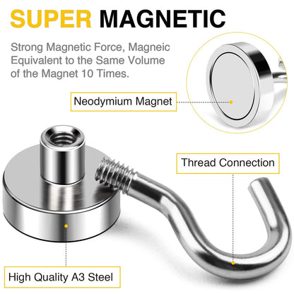 DIYMAG Magnetic Hooks, 30lbs+ Magnet Hook 2026 Cruise Cabin Ship Essentials Heavy Duty Strong Magnets Refrigerator Fridge Hanging for Classroom Beach Vacation Kitchen Grills Home 60 Pack