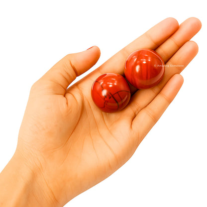Amazing Gemstone Red Jasper Crystal Ball - 1 Inches Crystal Sphere Meditation Balls for Witchcraft and Decorative Balls - Crystals and Healing Stones Beginners Gift (Pack of 1)