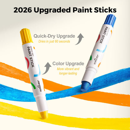 Tempera Paint Sticks, 12 Colors Jumbo Paint Sticks for Kids, Washable, Quick Drying, Non-Toxic, Toddler Art Supplies for Paper Stone Wood Canvas, Easter Gifts for Kids