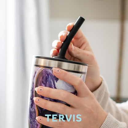 Tervis Traveler Disney Nightmare Before Christmas Torn Collage Triple Walled Insulated Tumbler Travel Cup Keeps Drinks Cold & Hot, 30oz - with Straw Lid, Stainless Steel