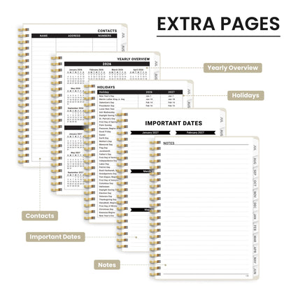 Planner 2026-2027 for Women & Men, Academic Monthly and Weekly Calendar Planner, Jul 2026 - Jun 2027, A5 (6.3" x 8.5"), Teacher Student Planning Book with Tabs, Ideal for Office School Supplies - Beige