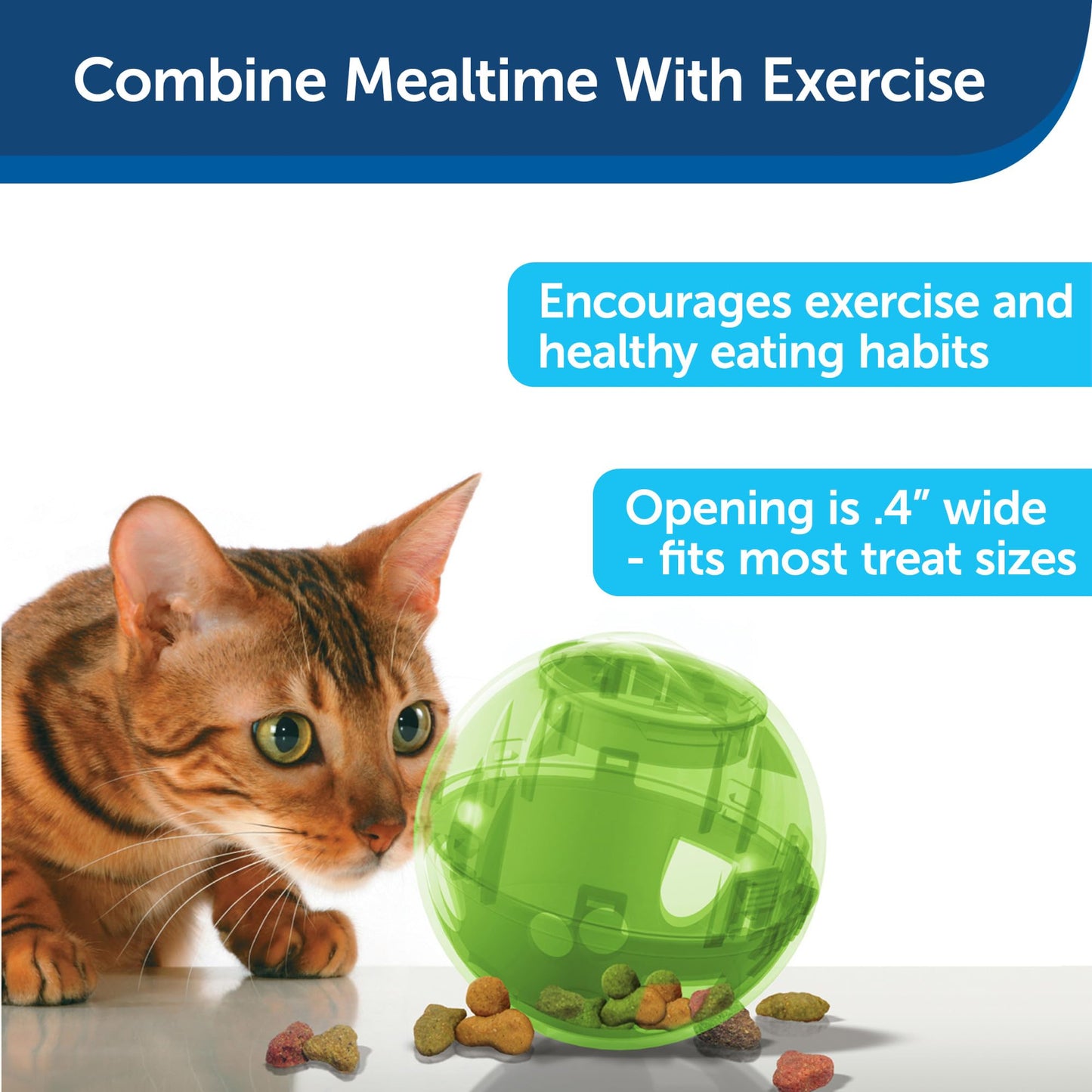 PetSafe SlimCat Interactive Feeder - Combines Play with Mealtime - Adjustable Portions - BPA-Free Plastic - Slow Feeder for Digestion - Lightweight, Dishwasher-Safe Toy - Green