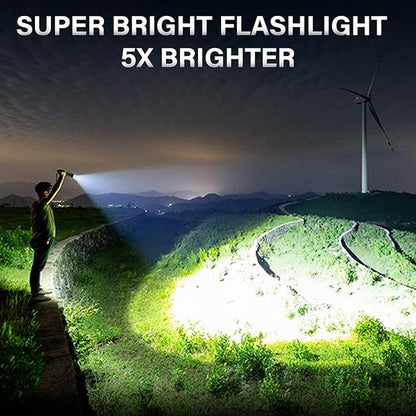 AKNEAR Rechargeable LED Flashlight 99000 High Lumens, Super Bright Flashlights with Zoomable & USB C Rechargeable & 5 Light Mode & IPX7 Waterproof, Powerful Flash Light for Home, Hiking, Camping