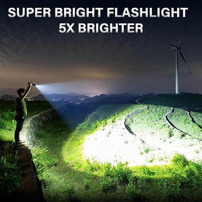 AKNEAR Rechargeable LED Flashlight 99000 High Lumens, Super Bright Flashlights with Zoomable & USB C Rechargeable & 5 Light Mode & IPX7 Waterproof, Powerful Flash Light for Home, Hiking, Camping