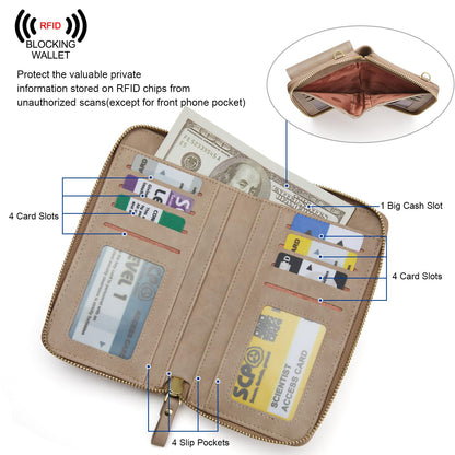 S-ZONE Small Crossbody Bags for Women Cell Phone Purse RFID Blocking Wallet Purses with Credit Card Slots