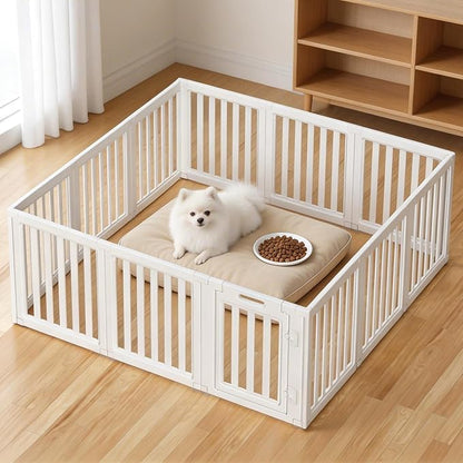 Dog Playpen, Clear Dog Pen, Dog Pen Indoor, Easy to Install and Remove Dog Play Pen, Puppy Playpen Suitable for Dogs, Cats,Dog Playpen Indoor (White, 30.3 inch Height, 12 Panels)