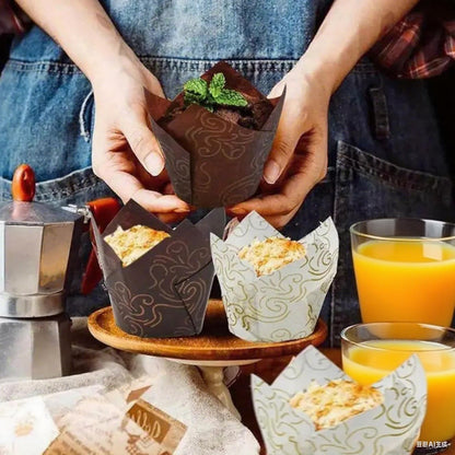 Lawei Set of 300 Tulip Cupcake Liner - Baking Paper Cups Muffin Liners Wrappers for Weddings, Birthdays, Baby Showers