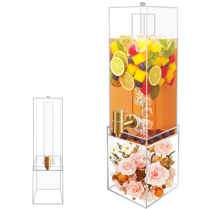 2 Gallon Drink Dispenser for Parties, Beverage Dispenser with Airtight Valve, Large Water Drink Dispenser, Water Dispenser with Acrylic Stand, Lemonade Dispenser for Water, Juice,Cocktails,Ice Tea