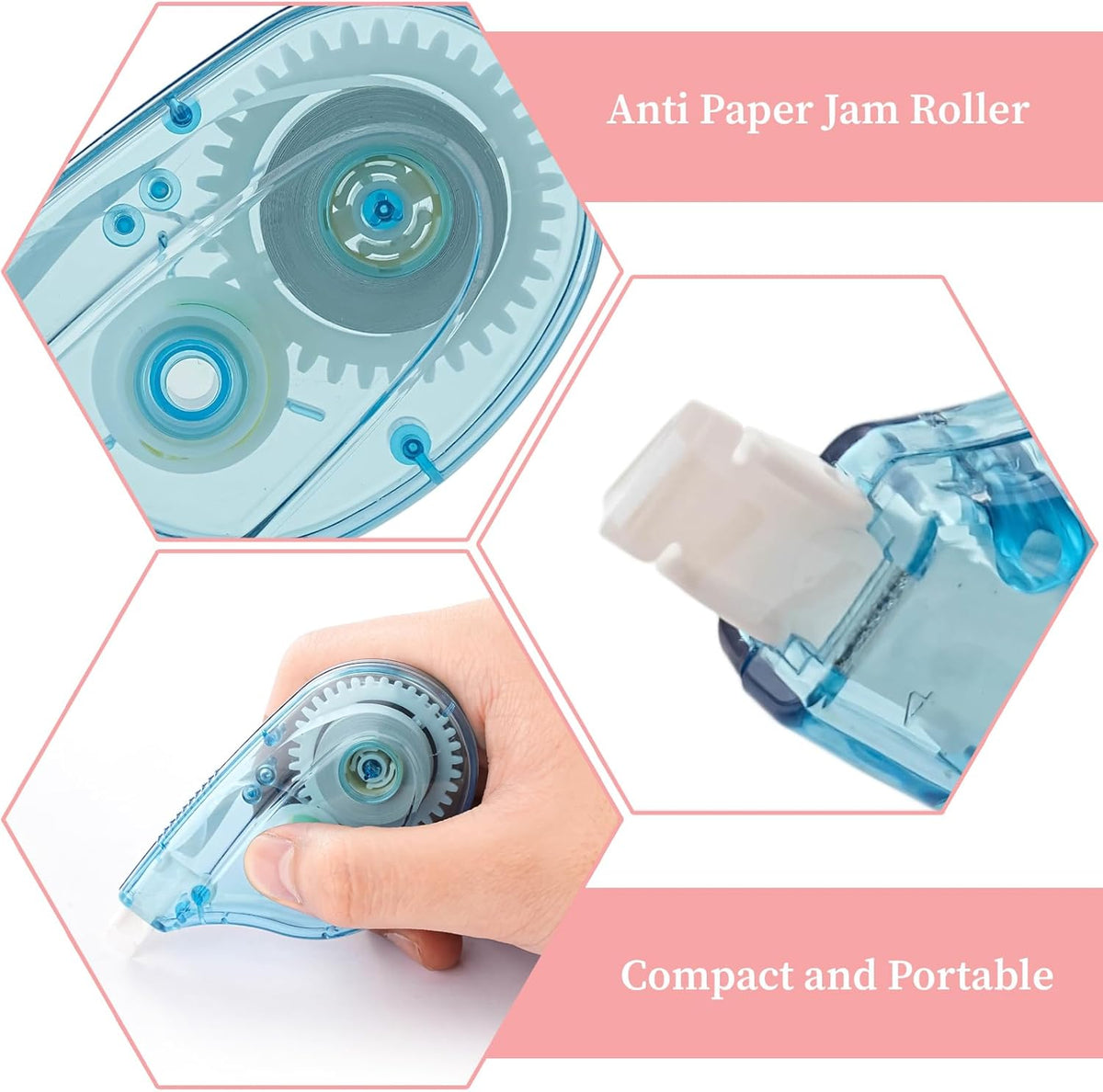 White Correction Tape Whiteout Correction Tape - Easy to Use, Instant Correct Wrong Writing at Anytime, Writing Supplies for Office and School - 12 Packs