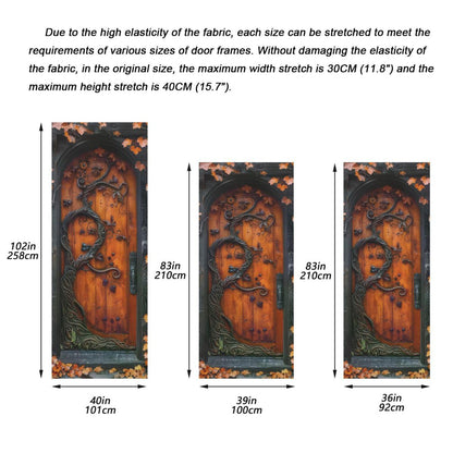 Burbuja Halloween Decoration - Stretch Fabric Backdrop Door Porch Covers for Home Party Holidays, 32x79 in