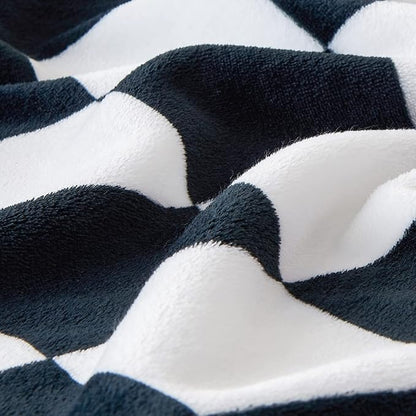 BEDELITE Checkered Twin Blanket for Couch Bed, Soft & Cozy Fleece Flannel Blanket with Checkerboard Grid Home Decor, Checkered Black, 60x80 Inches