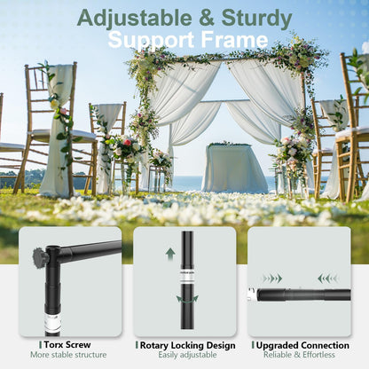 EMART Pipe and Drape Backdrop Stand Kit 10x10ft, Heavy Duty Back Drop Adjustable Stand with X-Shaped Base, Metal Background Frame for Parties Wedding Birthday Decoration Photography Photo Booth Video