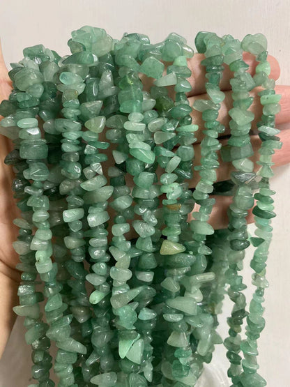PLTbeads 7-8mm Natural Green Aventurine Gemstone Chips Beads Healing Crystals Waist Bracelets Necklace Kit Irregular Stone DIY Crafts Design Jewelry Making