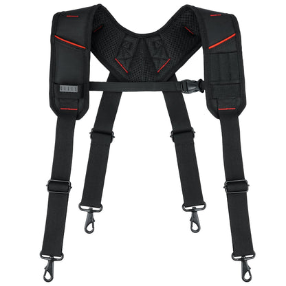MELOTOUGH Tool Belt with Suspenders Electrician Tool Bag Suspenders Framers Combo Apron Tool Belt Construction Tool Pouch Suspenders Heavy Duty Carpenter Suspension Rig(RED)