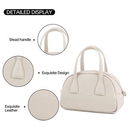 Goinsound Mini Dome Top Handle Bag for Women, Pebbled Vegan Leather Crossbody Purse with Adjustable Strap, Trendy Small Handbag