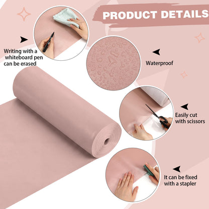 Breling 16 inch x 80 ft Fabric Bulletin Board Roll for Classroom Waterproof Non-woven Fabric Background Roll Anti-wrinkle Bulletin Board Background for Back to School Wall Decor DIY Craft(Light Mauve)