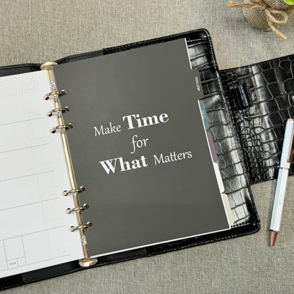 EGOSUNNY Croc-Embossed A5 PU Leather Planner 5.8" x 8.3", Refillable 6-Ring Binder with 80 Sheets, Dividers & Elegant Metal Ballpoint Pen – Professional Organizer for Work & Everyday Use