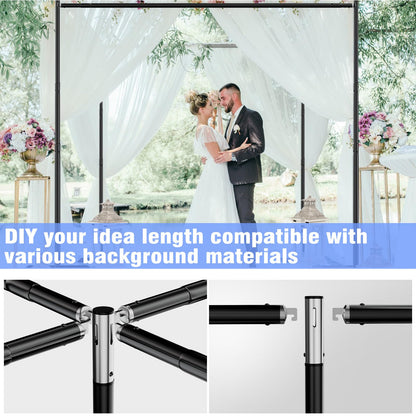 TOCRETOARE Pipe and Drape Backdrop Stand 10FT x 10FT, Adjustable Backdrop Stand Heavy Duty, Background Stand, Backdrop Stand for Parties, Photography, Wedding, Birthday Decoration