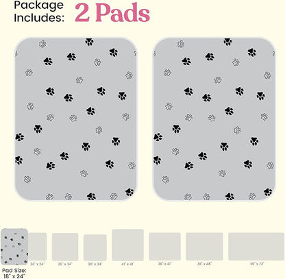 Super Absorbent Washable Pee Pads for Dogs - 2-Pack Superior Reusable Puppy Pads Pet Training Pads –100% Waterproof Dog Pee Pad Protects Against Urine Leakage Non-Slip Grip Prevents Slipping& Bunching