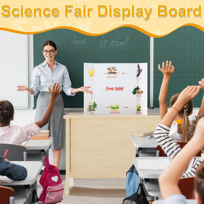 AKONEGE 4Pcs Medium Trifold Poster Board, 26 x 16 Inches White Tri Fold Poster Boards Corrugated Presentation Cardboards for Science Fair, School Projects, Exhibitions, and Business Presentations