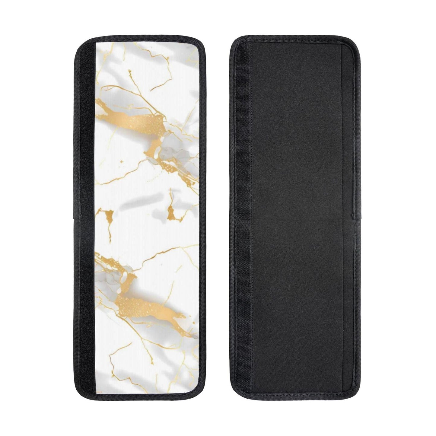 Refrigerator Door Handle Covers Set of 2 - White Marble Print Gold Texture - Washable Kitchen Appliance Handle Covers for Microwave Stove Oven Dishwasher Fridge Handle Protector