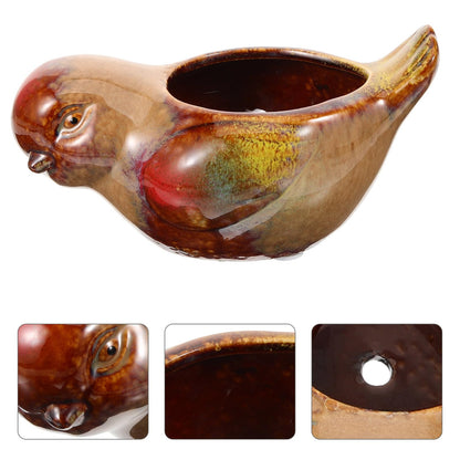 MAGICLULU Ceramic Bird Planter Pot for Small Succulents Balcony Outdoor Flower Pot with Glazed Finish Decorative Ceramic Planter for Garden and Home