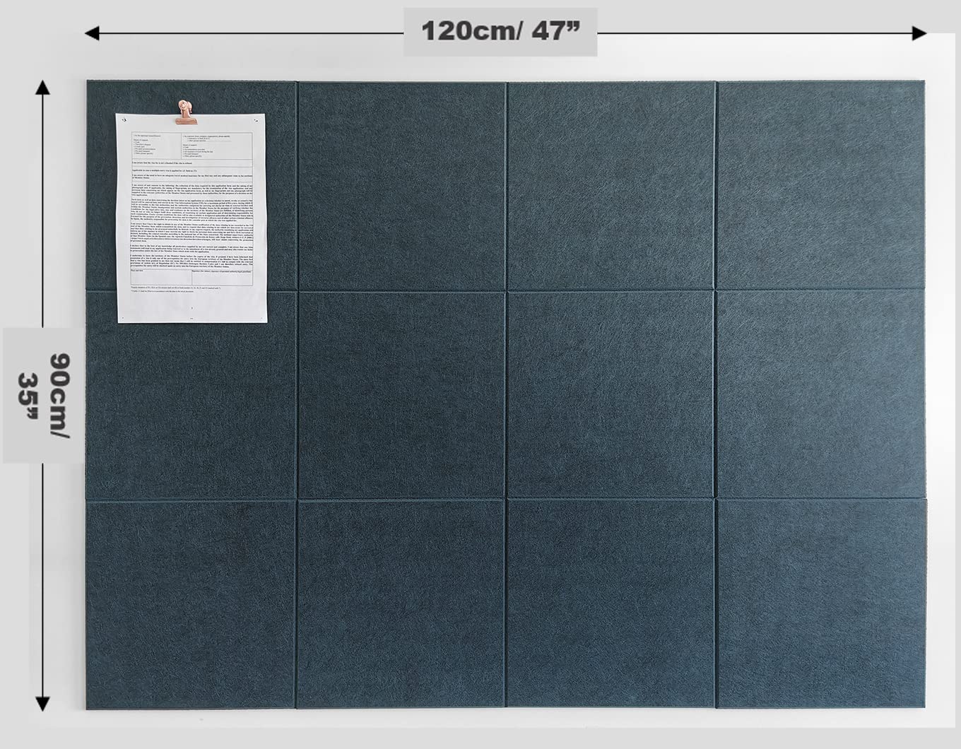 DECORITA Dark Green Bulletin Board | Large Cork Boards Alternative for Walls | Felt Cork Board for Office, Home & Classroom | Green Office Classroom Supplies | Felt Wall Tiles (12-Pack) | Emerald