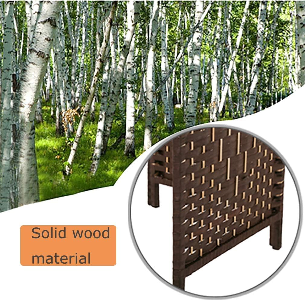 FDW Room Divider 4 Panel Room Screen Divider Wooden Screen Folding Portable Partition Screens Wood with Removable Storage Shelves Color,Brown