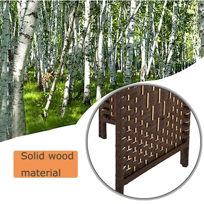 FDW Room Divider 4 Panel Room Screen Divider Wooden Screen Folding Portable Partition Screens Wood with Removable Storage Shelves Color,Brown