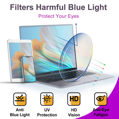 VISOONE Oversized Square Blue Light Blocking Glasses Fashion Computer Eyewear for Women and Men BENNETT