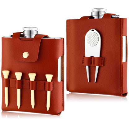 SPONGL Premium PU Leather Golf Flask Holder Waterproof Drinking Bottle Cover Perfect for Outdoor Activity with Insulated Lining