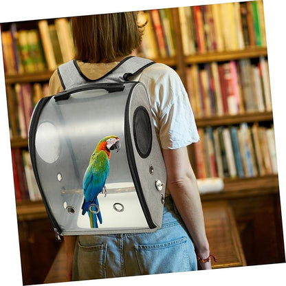 Kisangel Parrot Travel Carrier Bag Breathable Design and Bird Perch for Outdoor Adventures Portable Bird Backpack for Hiking Shopping and Travel