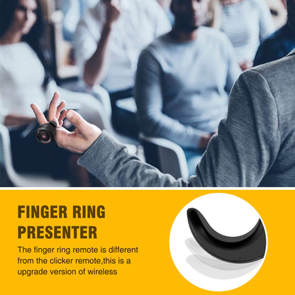 Presentation Clicker USB Rechargeable Powerpoint Clicker, Finger Ring RF 2.4GHz Wireless Presenter Remote Clicker for Powerpoint Presentations for Mac Laptop PC