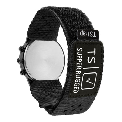 TStrap Nylon Sport Watch Band - Black Quick Release Watch Straps for Men Women - Athletic Military Smart Watch Bracelet Replacement - Correa para Reloj Hombre - 18mm 20mm 22mm