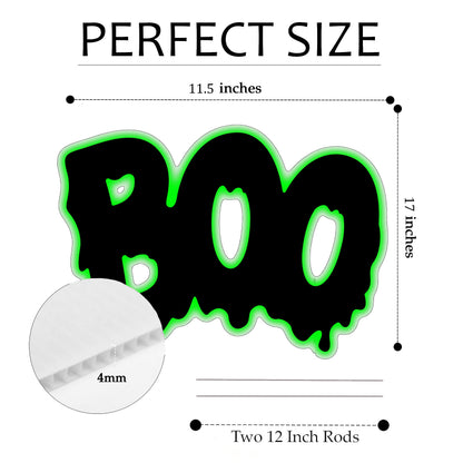 Boo Happy Halloween Ghost Yard Sign Home Outdoor Lawn Decoration With Stakes Scary Spooky Decor 17x12 Inch