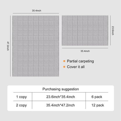 Cork Felt Pinboards - 24-Pack Carbon Black, Office Decor & Organization Tiles (Light Gray)