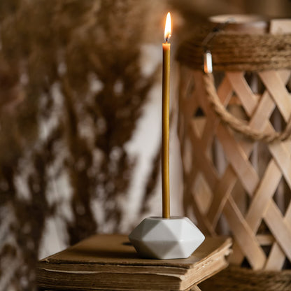Danilovo Taper Candle Holder - Handcrafted, Sturdy Ceramic Thin Candlesticks Holder - Ideal Luxury White Home Decor for Any Occasion