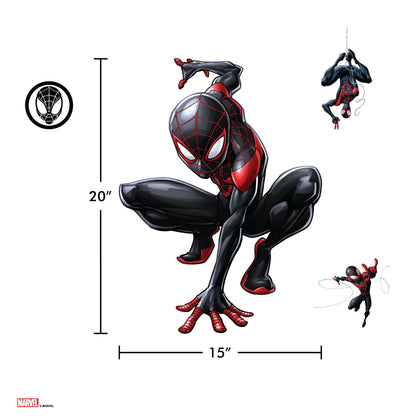 Wall Palz Marvel Miles Morales Wall Decal - 20" Augmented Reality Spider-Man Bedroom Decor Peel and Stick Vinyl Wall Stickers